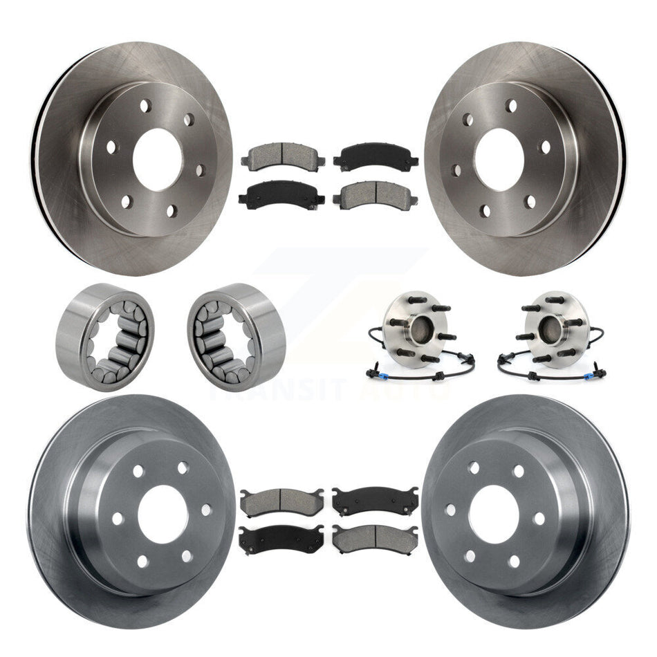 Front Rear Hub Bearing Brake Rotor & Pad Shoe Kit (10Pc) For Chevrolet Avalanche 1500 RWD KBB-109900