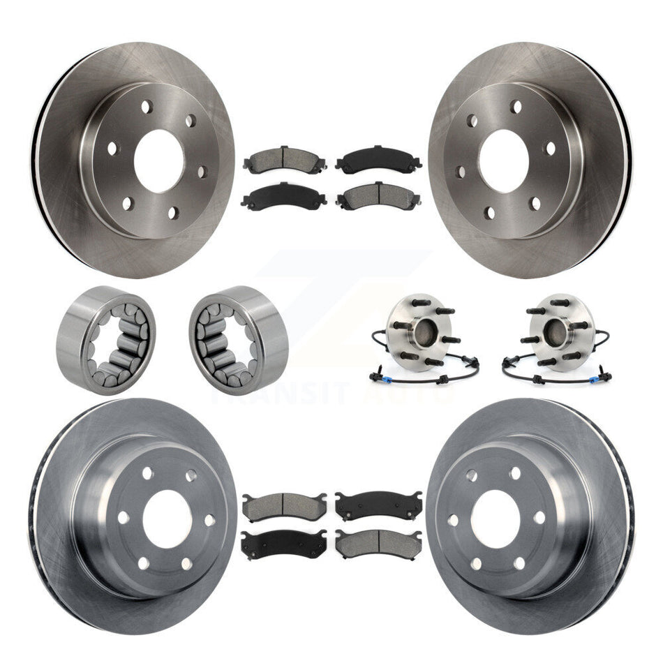 Front Rear Hub Bearing Brake Rotor & Pad Shoe Kit (10Pc) For Chevrolet Avalanche 1500 RWD KBB-109901