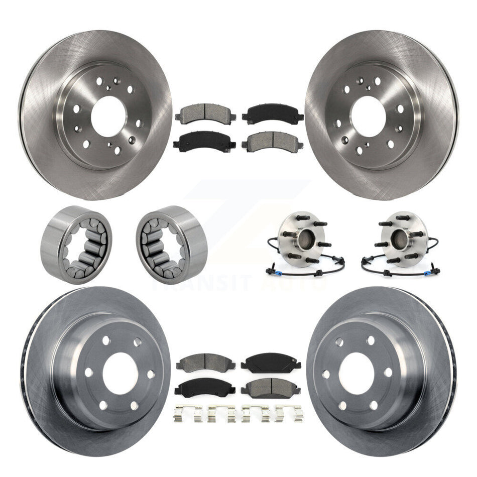Front Rear Hub Bearing Brake Rotor Pad Shoe Kit (10Pc) For Chevrolet Express 1500 GMC RWD KBB-109903