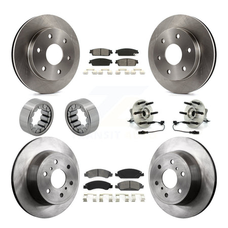 Front Rear Wheel Hub Bearing Disc Brake Rotor And Pad Shoe Kit (10Pc) For GMC Sierra 1500 KBB-109905