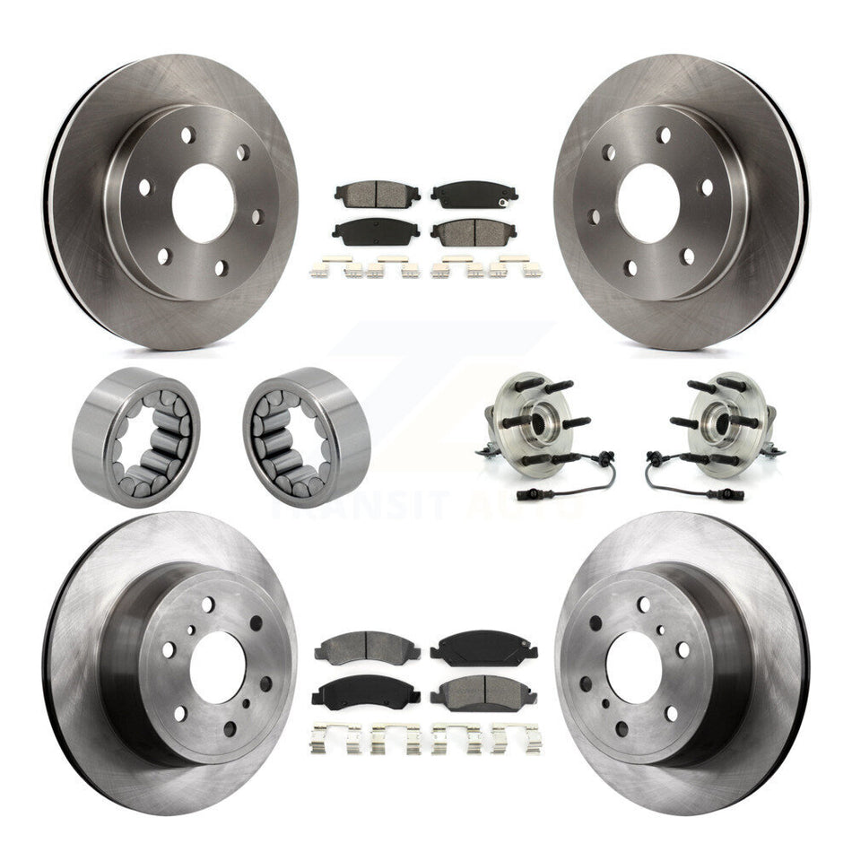 Front Rear Wheel Hub Bearing Disc Brake Rotor And Pad Shoe Kit (10Pc) For GMC Sierra 1500 KBB-109905