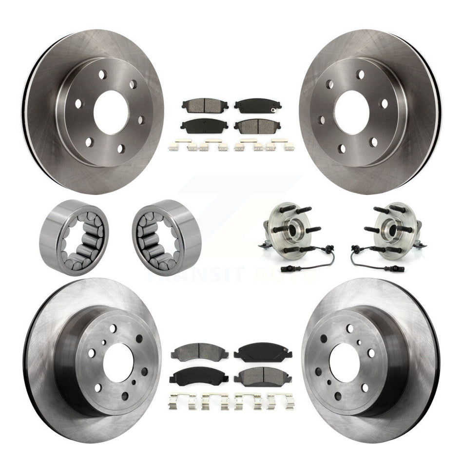 Front Rear Wheel Hub Bearing Disc Brake Rotor And Pad Shoe Kit (10Pc) For GMC Sierra 1500 KBB-109905