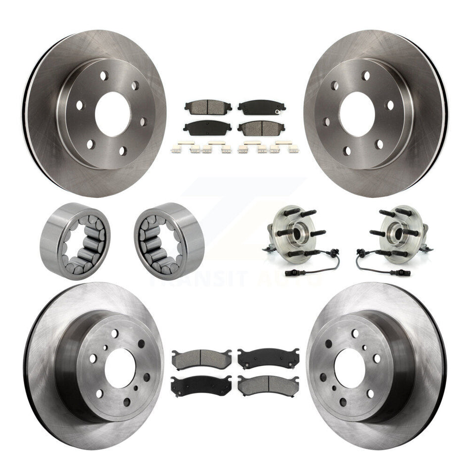Front Rear Hub Bearing Disc Brake Rotor Pads Shoe Kit (10Pc) For Chevrolet Silverado 1500 KBB-109906