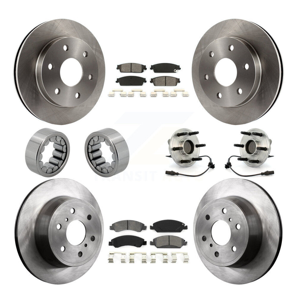 Front Rear Wheel Hub Bearing Disc Brake Rotor And Pad Shoe Kit (10Pc) For GMC Sierra 1500 KBB-109910