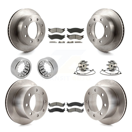 Front Rear Wheel Hub Bearing Disc Brake Rotor And Pads Shoe Kit (10Pc) For Dodge Ram 2500 KBB-110023