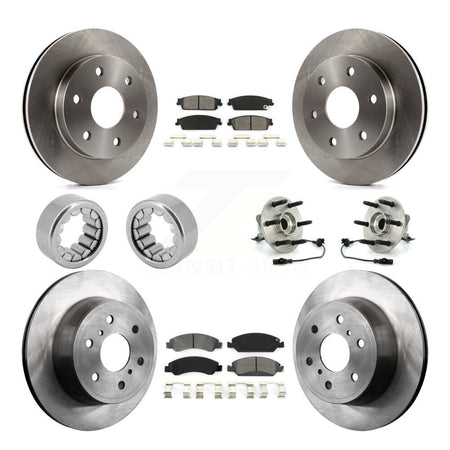 Front Rear Wheel Hub Bearing Disc Brake Rotor And Pad Shoe Kit (10Pc) For GMC Sierra 1500 KBB-110035