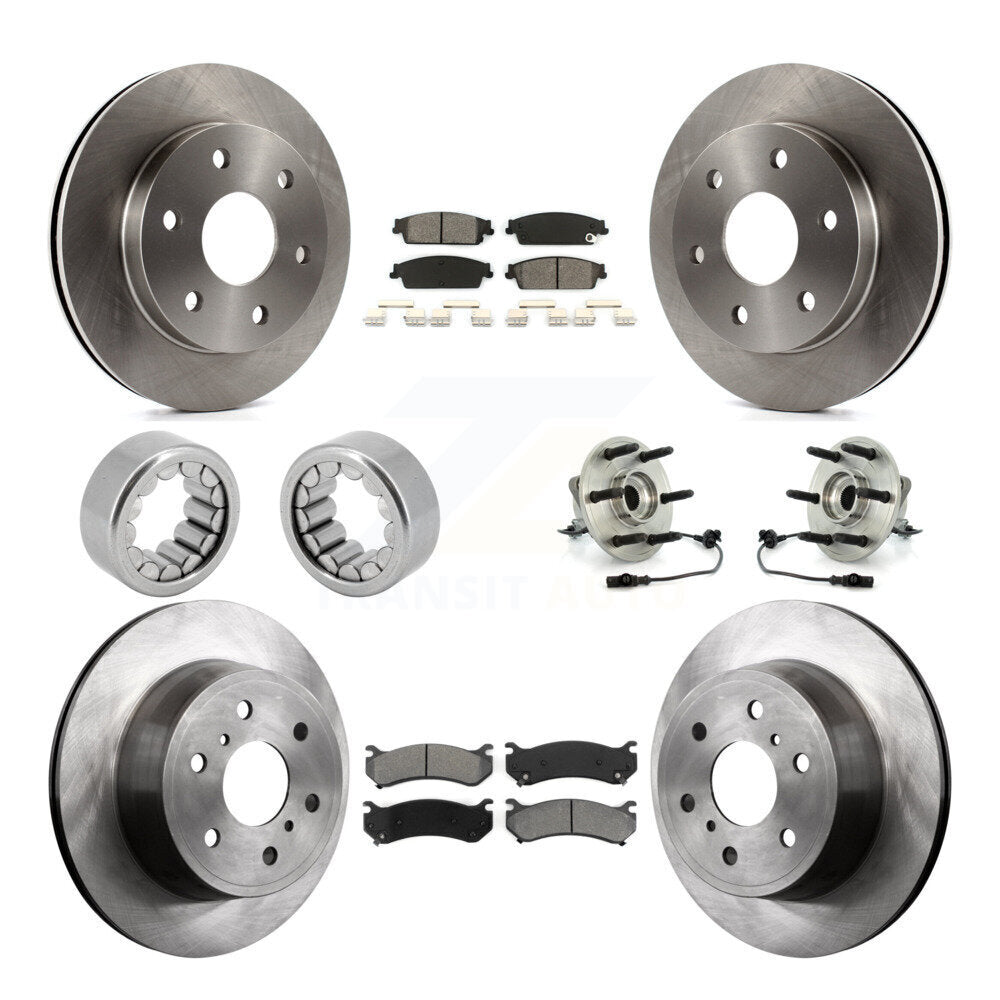 Front Rear Hub Bearing Disc Brake Rotor Pads Shoe Kit (10Pc) For Chevrolet Silverado 1500 KBB-110036