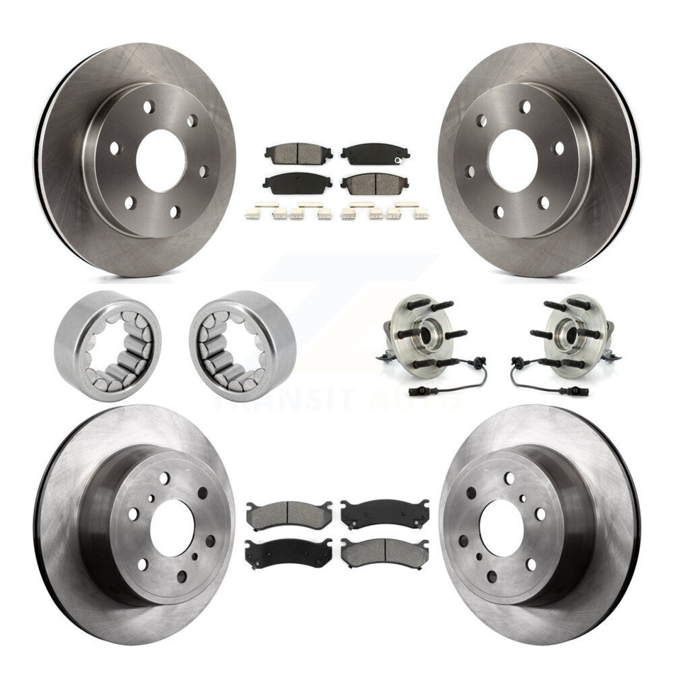 Front Rear Hub Bearing Disc Brake Rotor Pads Shoe Kit (10Pc) For Chevrolet Silverado 1500 KBB-110036