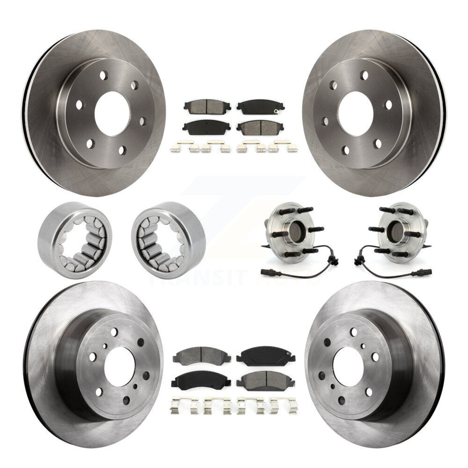 Front Rear Wheel Hub Bearing Disc Brake Rotor And Pad Shoe Kit (10Pc) For GMC Sierra 1500 KBB-110038