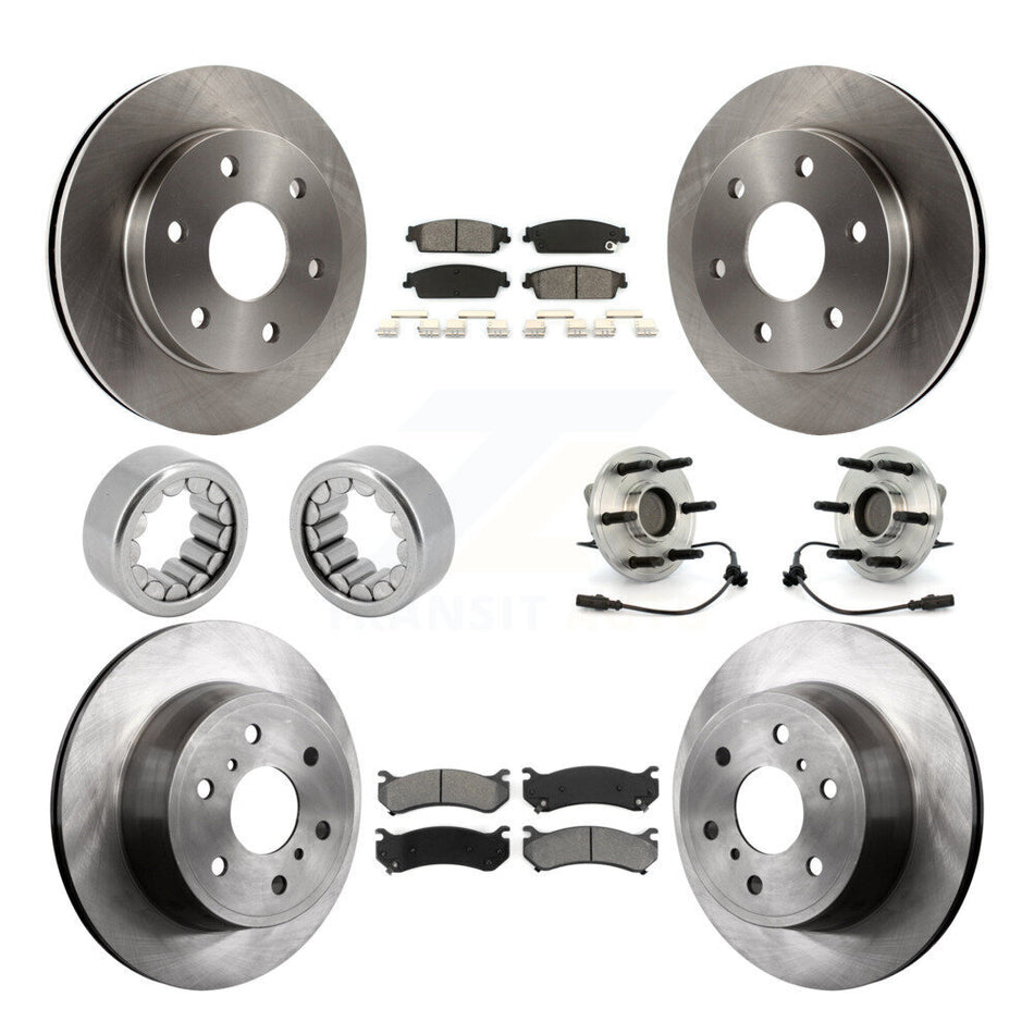 Front Rear Hub Bearing Disc Brake Rotor Pads Shoe Kit (10Pc) For Chevrolet Silverado 1500 KBB-110039