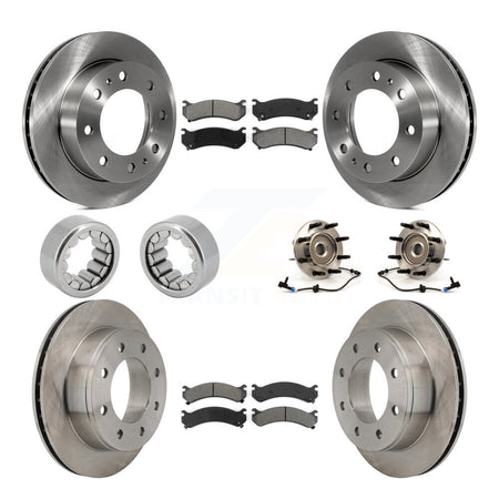 Front Rear Hub Bearing Brake Rotor & Pad Shoe Kit (10Pc) For Hummer H2 Chevrolet Suburban KBB-110042