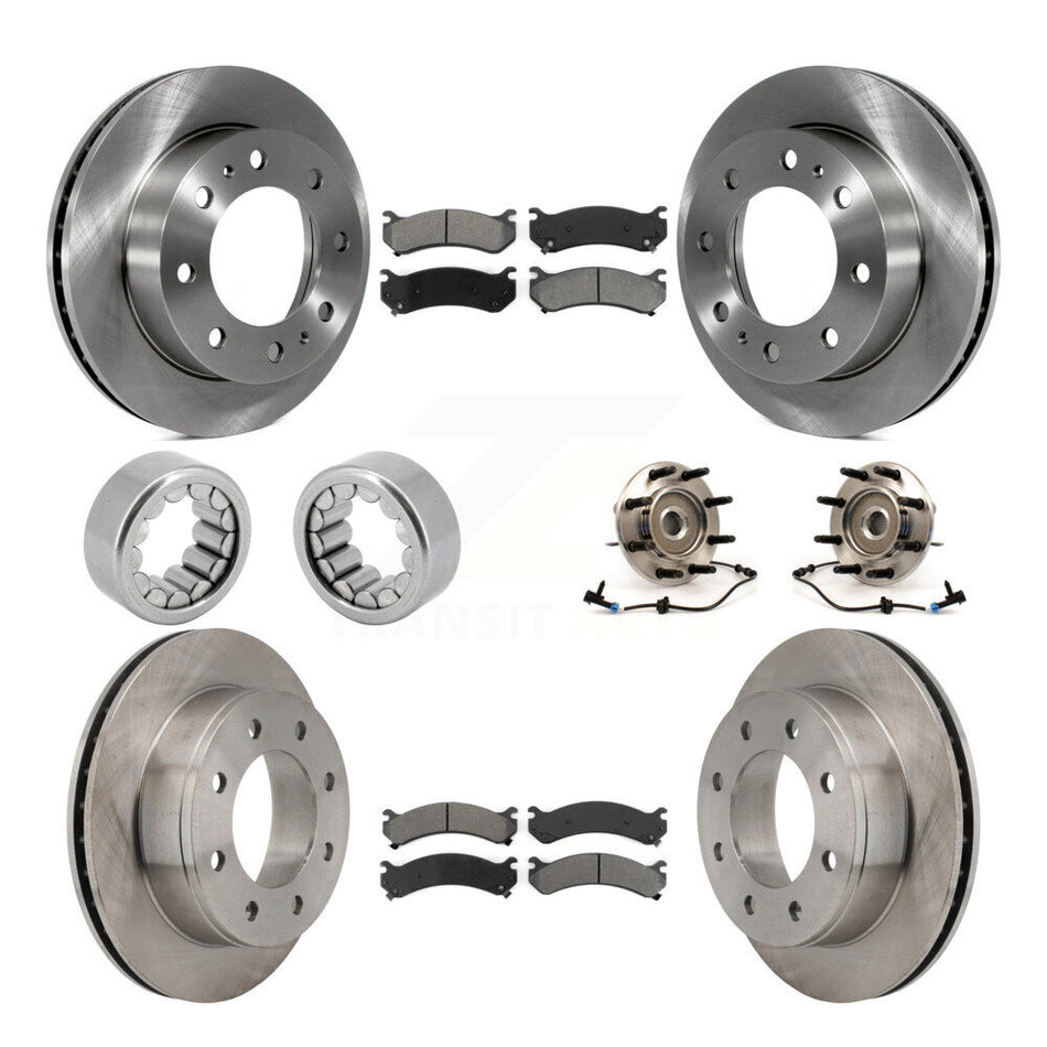 Front Rear Hub Bearing Brake Rotor & Pad Shoe Kit (10Pc) For Hummer H2 Chevrolet Suburban KBB-110042