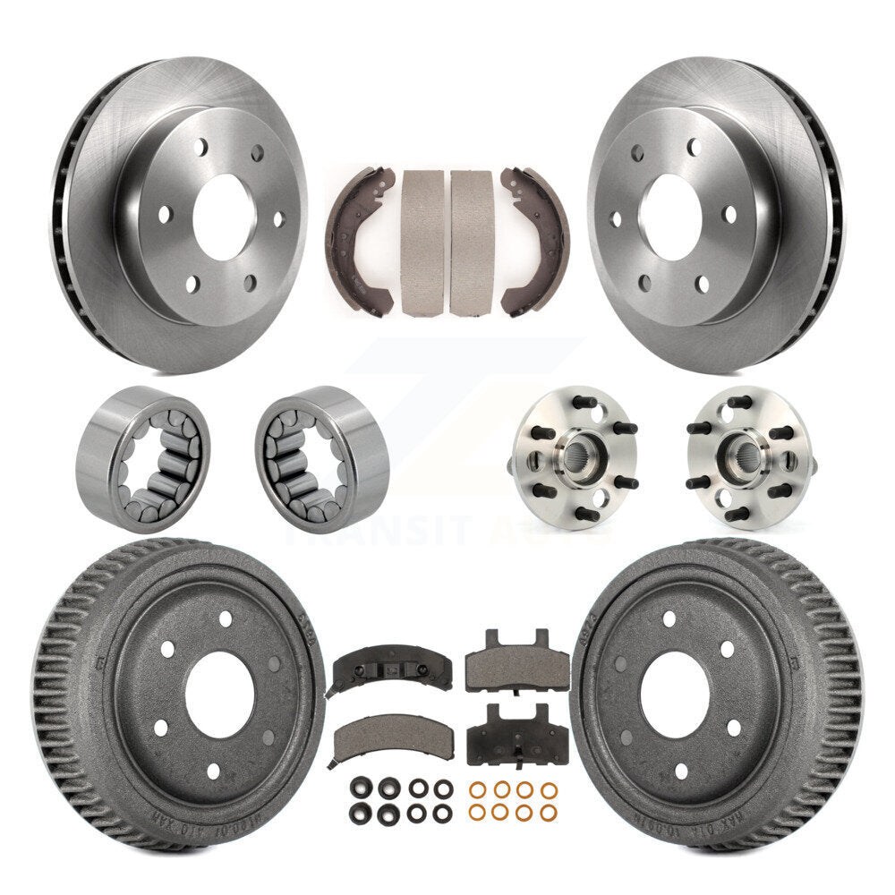 Front Rear Hub Bearing Brake Rotor Pad Shoe Kit (10Pc) For 1992-1994 Chevrolet Blazer 4WD KBB-110083