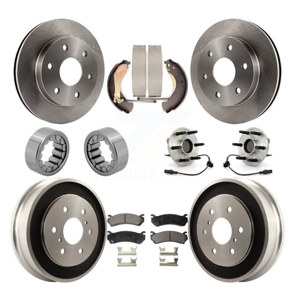 Front Rear Hub Bearing Disc Brake Rotor Pads Shoe Kit (10Pc) For Chevrolet Silverado 1500 KBB-110090