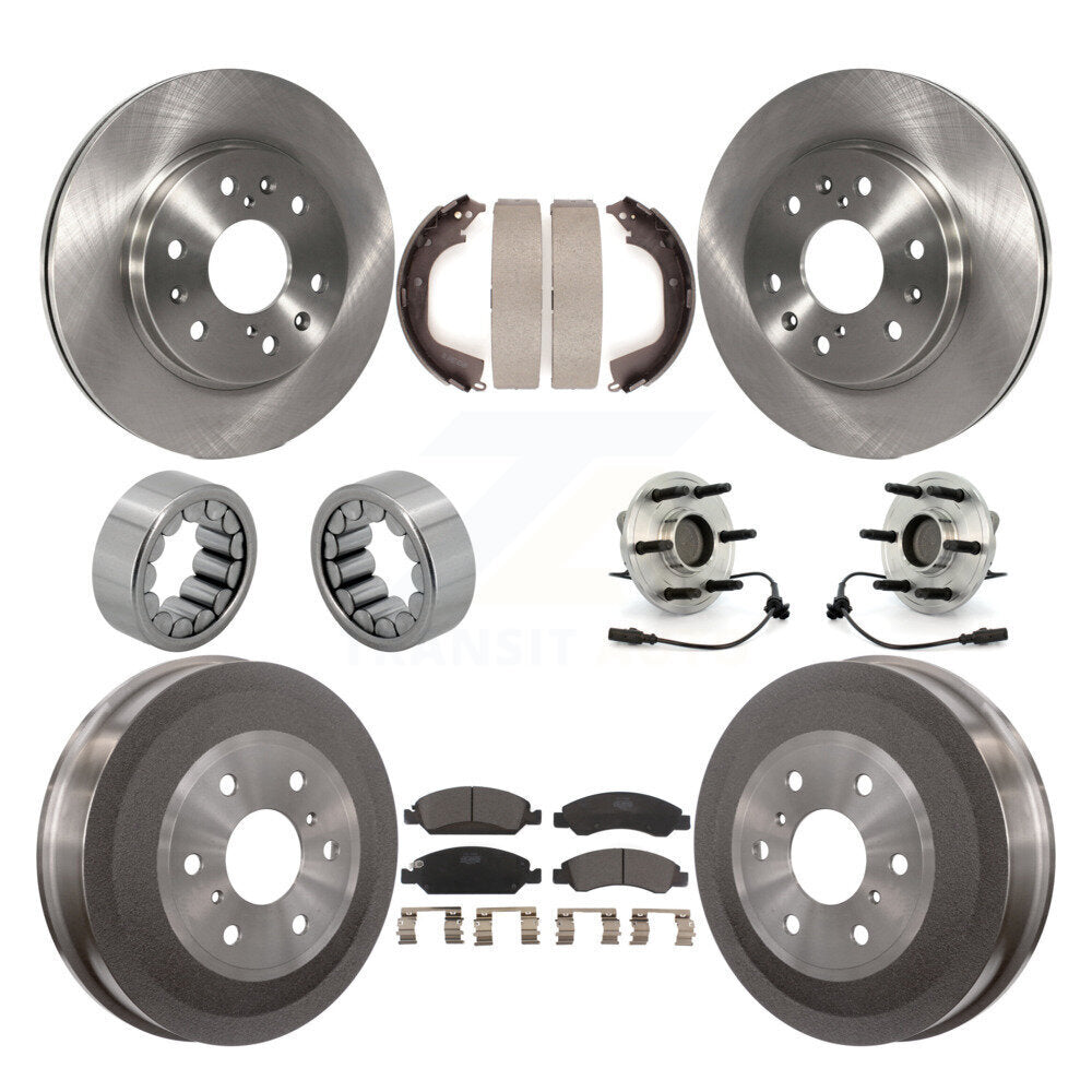 Front Rear Hub Bearing Brake Rotor Pads Shoe Kit (10Pc) For GMC Sierra 1500 Chevrolet RWD KBB-110094