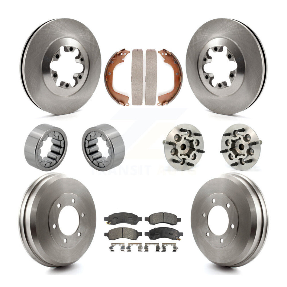 Front Rear Hub Bearing Brake Rotor Pads Shoe Kit (10Pc) For Chevrolet Colorado GMC Canyon KBB-110096