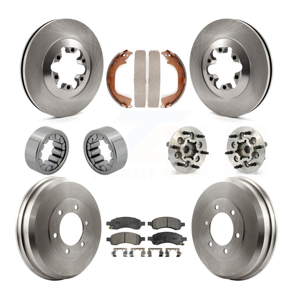 Front Rear Hub Bearing Brake Rotor Pads Shoe Kit (10Pc) For Chevrolet Colorado GMC Canyon KBB-110097