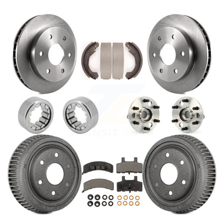 Front Rear Hub Bearing Brake Rotor Pad Shoe Kit (10Pc) For 1992-1994 Chevrolet Blazer 4WD KBB-110127