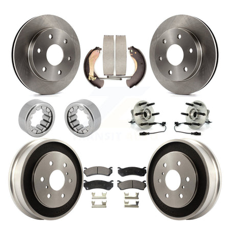 Front Rear Hub Bearing Disc Brake Rotor Pads Shoe Kit (10Pc) For Chevrolet Silverado 1500 KBB-110142