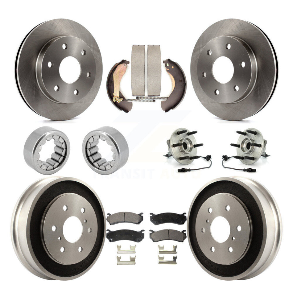 Front Rear Hub Bearing Disc Brake Rotor Pads Shoe Kit (10Pc) For Chevrolet Silverado 1500 KBB-110142