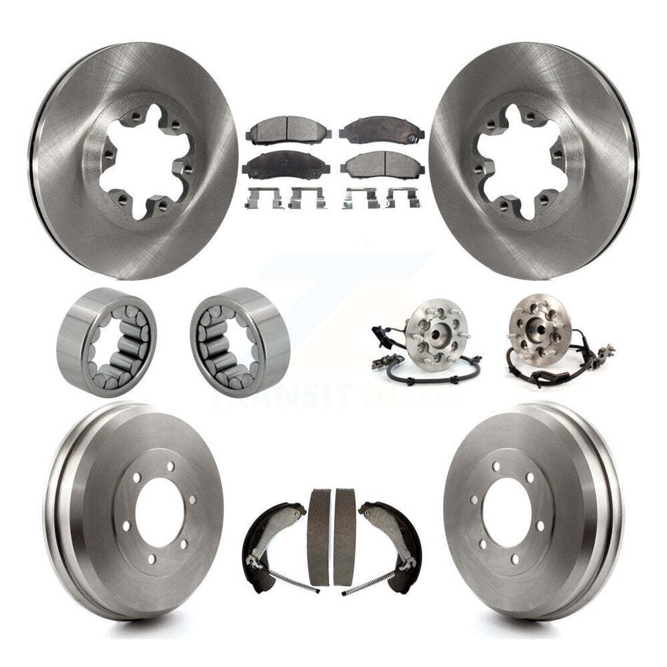 Front Rear Hub Bearing Brake Rotor Pads Shoe Kit (10Pc) For Chevrolet Colorado GMC Canyon KBB-110146