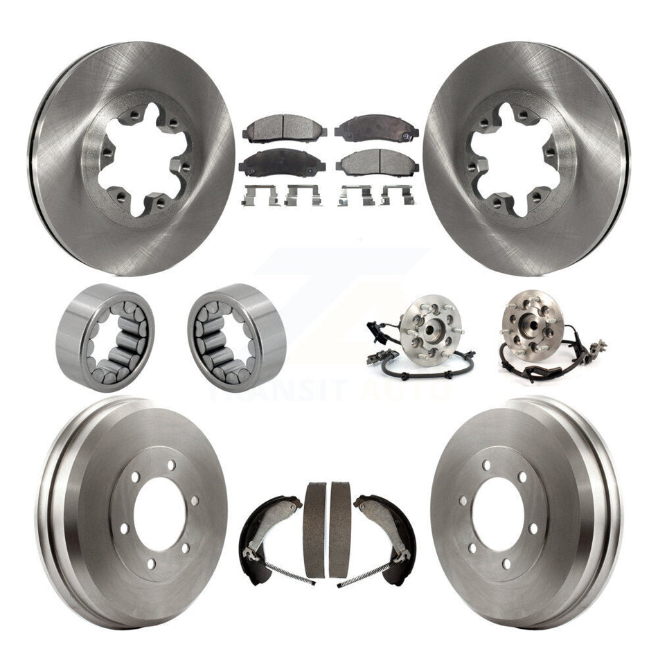 Front Rear Hub Bearing Brake Rotor Pads Shoe Kit (10Pc) For Chevrolet Colorado GMC Canyon KBB-110146