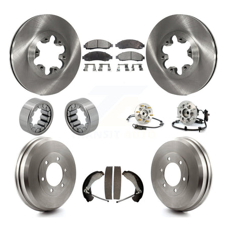 Front Rear Hub Bearing Brake Rotor Pads Shoe Kit (10Pc) For Chevrolet Colorado GMC Canyon KBB-110148