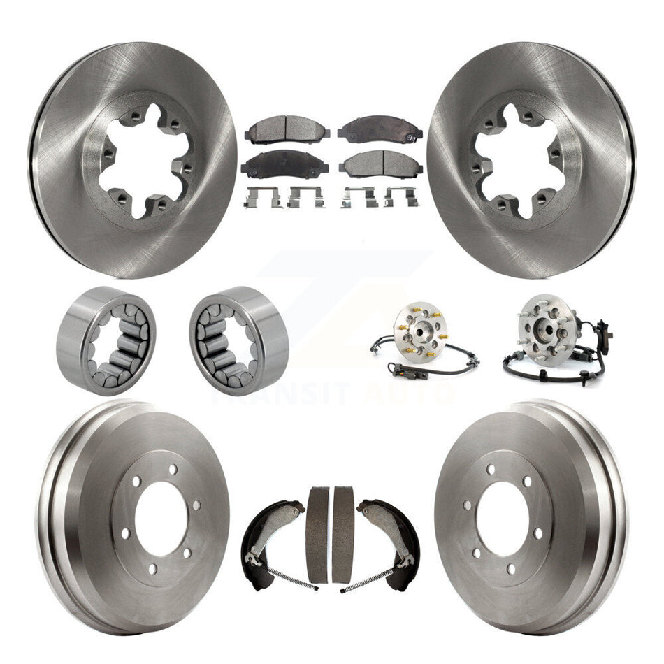 Front Rear Hub Bearing Brake Rotor Pads Shoe Kit (10Pc) For Chevrolet Colorado GMC Canyon KBB-110148