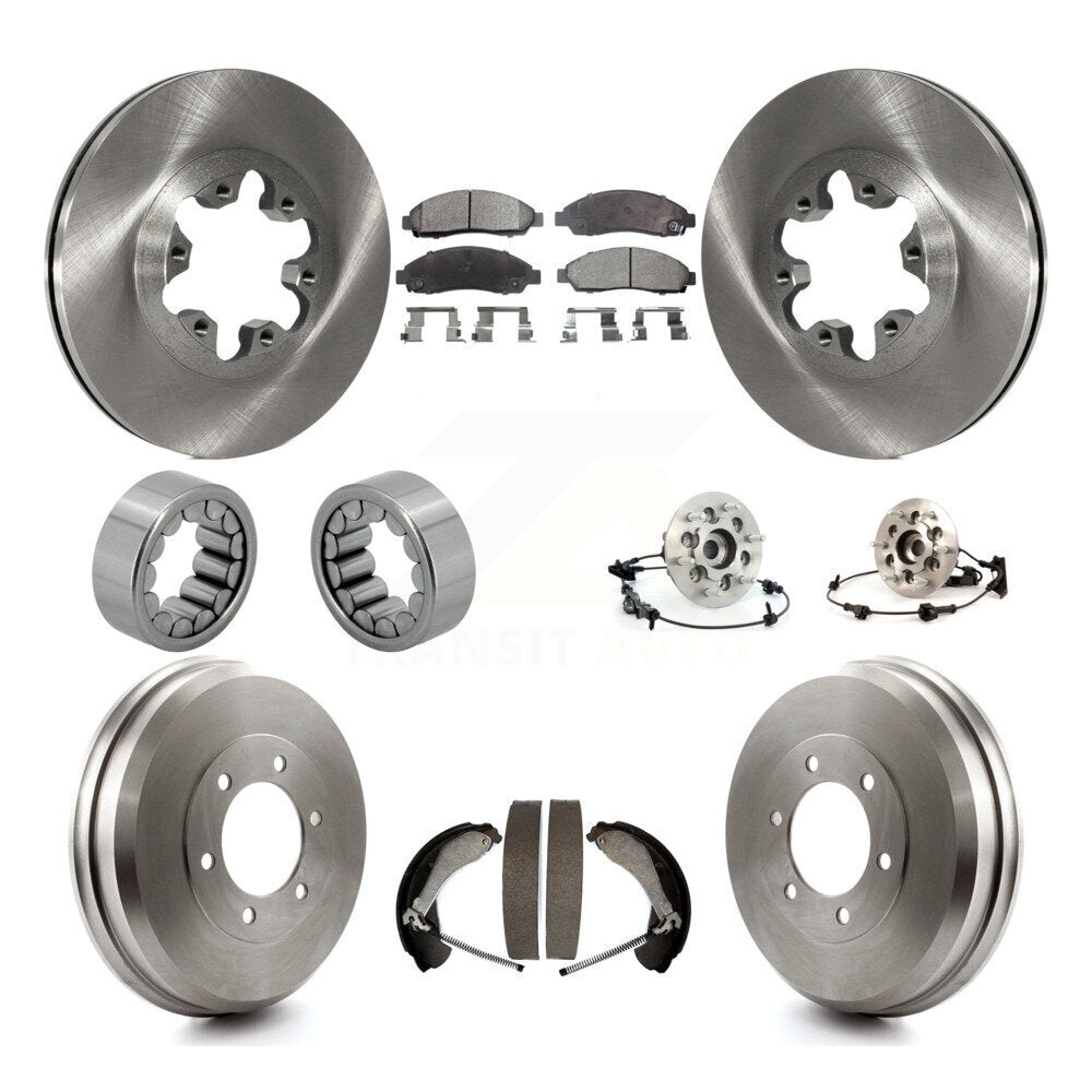 Front Rear Hub Bearing Brake Rotor Pads Shoe Kit (10Pc) For Chevrolet Colorado GMC Canyon KBB-110154