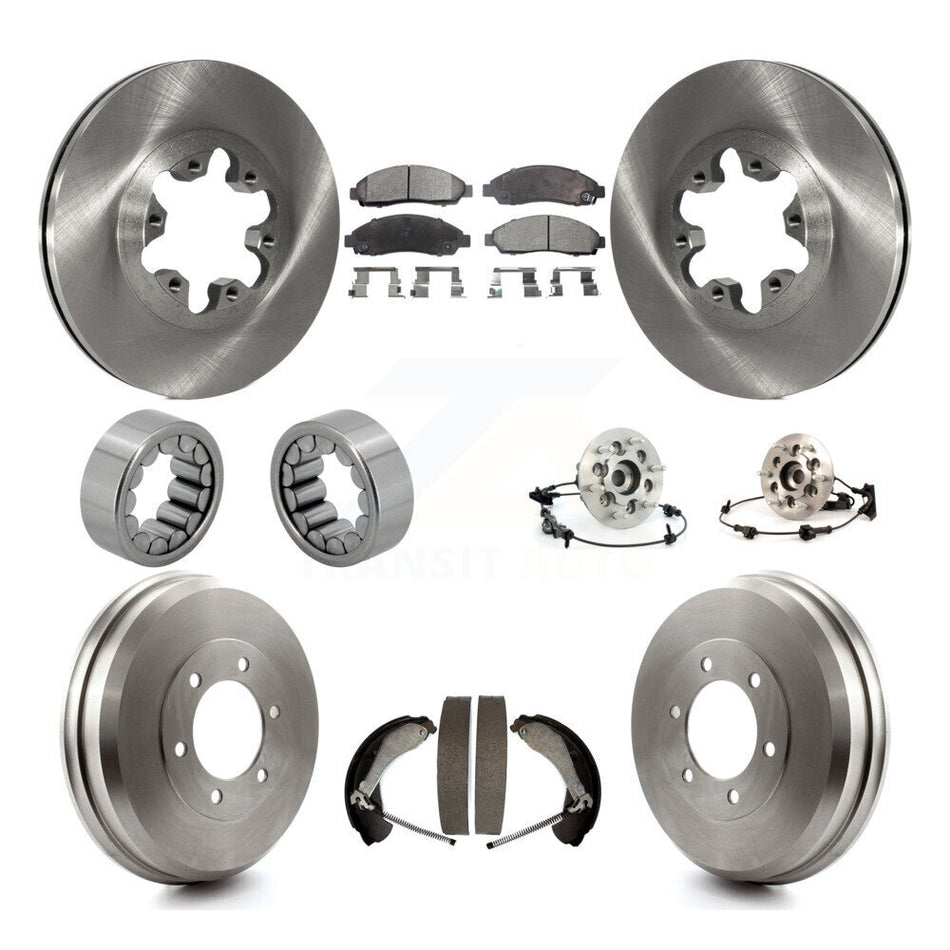 Front Rear Hub Bearing Brake Rotor Pads Shoe Kit (10Pc) For Chevrolet Colorado GMC Canyon KBB-110154