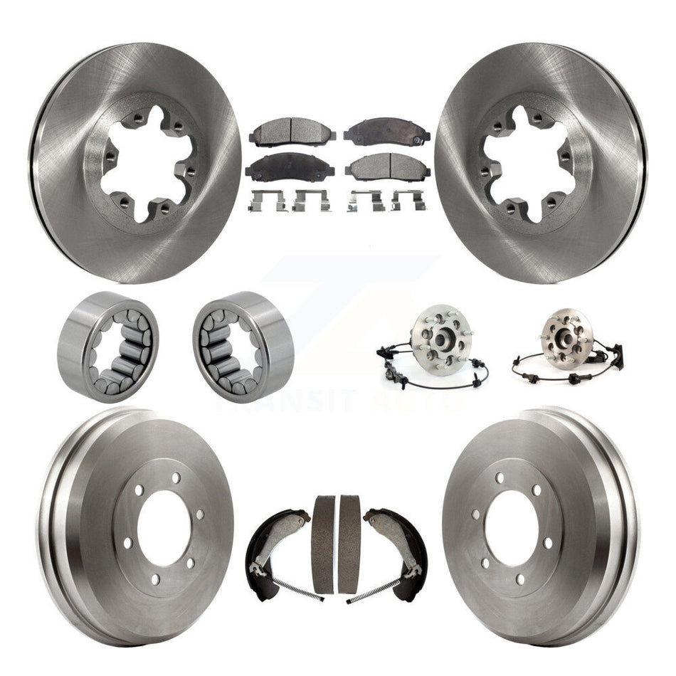 Front Rear Hub Bearing Brake Rotor Pads Shoe Kit (10Pc) For Chevrolet Colorado GMC Canyon KBB-110154