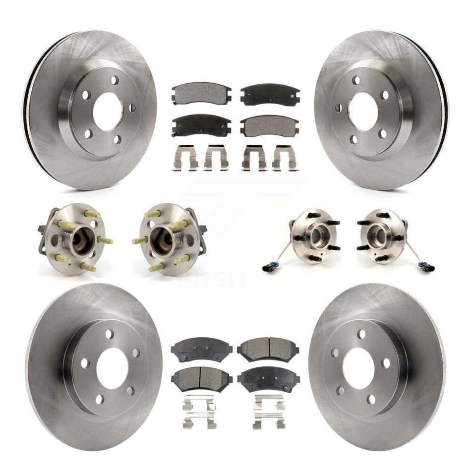Front Rear Hub Bearings Assembly Disc Brake Rotors And Ceramic Pads Kit (10Pc) For 2005 Buick Park Avenue Ultra KBB-110167
