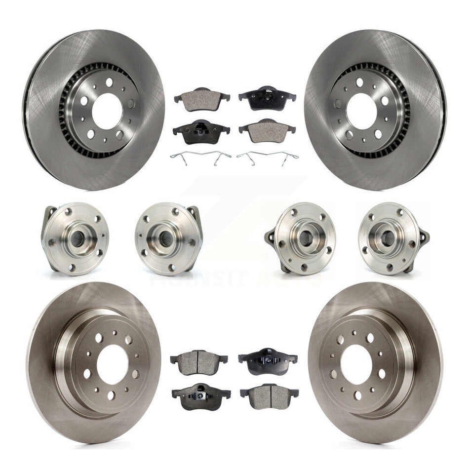 Front Rear Hub Bearings Assembly Disc Brake Rotors And Ceramic Pads Kit (10Pc) For Volvo S60 XC70 V70 S80 KBB-110229