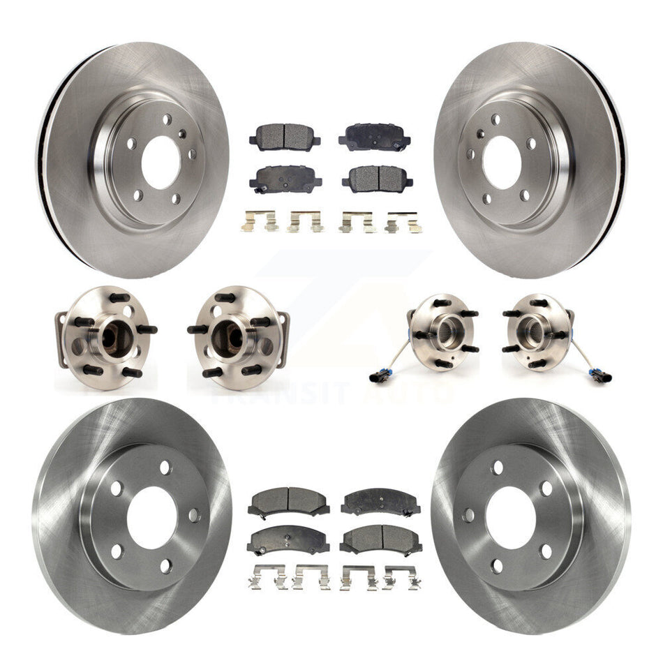 Front Rear Hub Bearings Assembly Disc Brake Rotors And Ceramic Pads Kit (10Pc) For Chevrolet Impala Limited KBB-110327