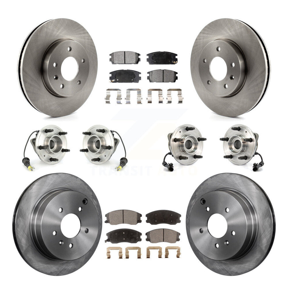Front Rear Hub Bearings Assembly Disc Brake Rotors And Ceramic Pads Kit (10Pc) For Chevrolet Equinox Saturn Vue Captiva Sport Pontiac Torrent Suzuki XL-7 KBB-110330