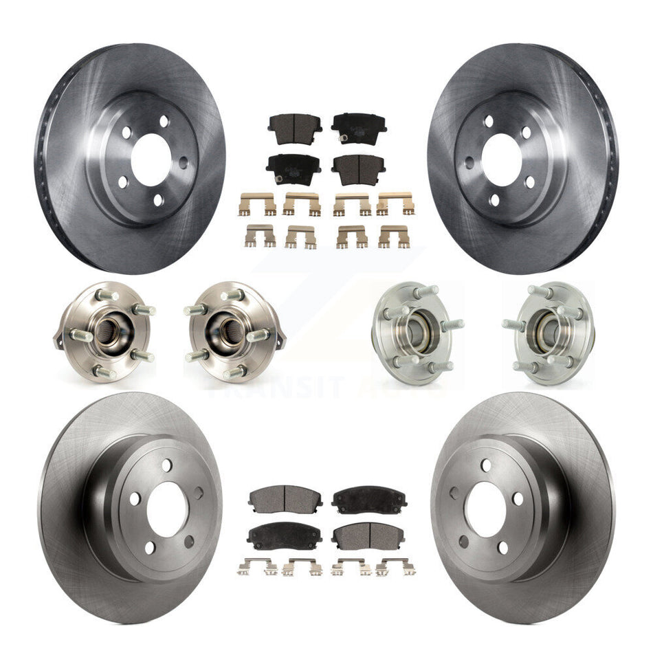 Front Rear Hub Bearings Assembly Disc Brake Rotors And Ceramic Pads Kit (10Pc) For Dodge Charger Chrysler 300 Challenger KBB-110336