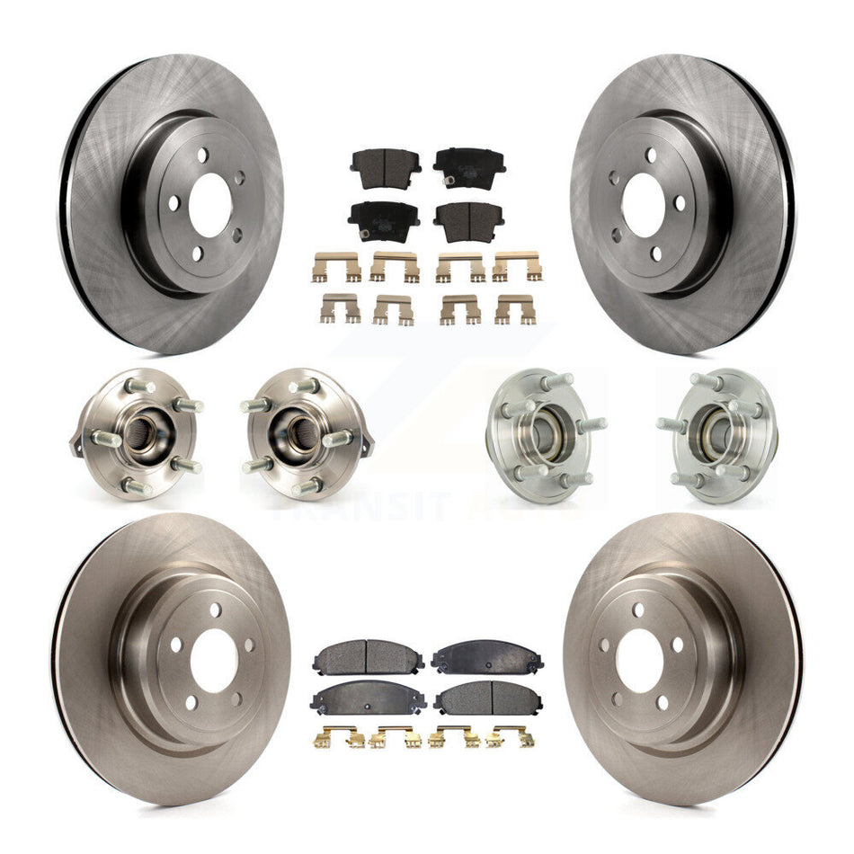 Front Rear Hub Bearings Assembly Disc Brake Rotors And Ceramic Pads Kit (10Pc) For Dodge Charger With Police Package KBB-110338