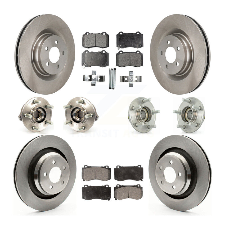 Front Rear Hub Bearings Assembly Disc Brake Rotors And Ceramic Pads Kit (10Pc) For Dodge Charger Chrysler 300 Challenger KBB-110339