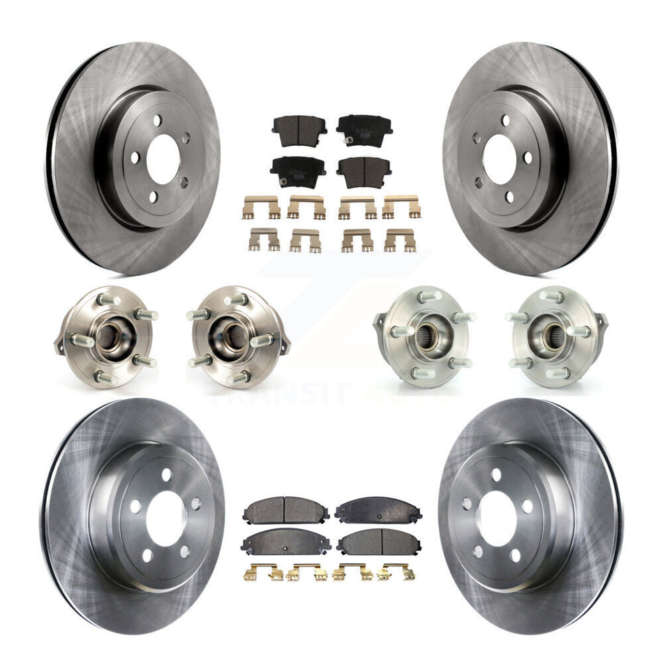 Front Rear Hub Bearings Assembly Disc Brake Rotors And Ceramic Pads Kit (10Pc) For Dodge Charger Chrysler 300 KBB-110341