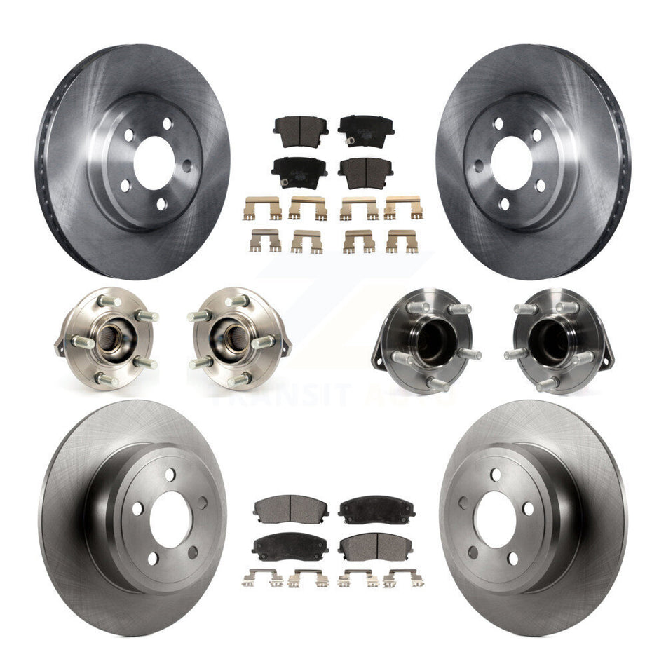 Front Rear Hub Bearings Assembly Disc Brake Rotors And Ceramic Pads Kit (10Pc) For Dodge Charger Chrysler 300 KBB-110343