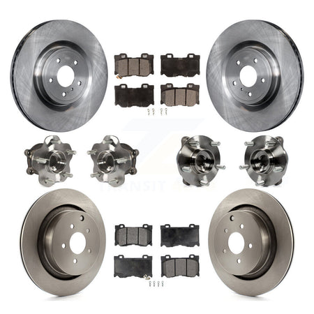 Front Rear Hub Bearings Disc Brake Rotors And Ceramic Pads Kit (10Pc) For INFINITI FX50 KBB-110377
