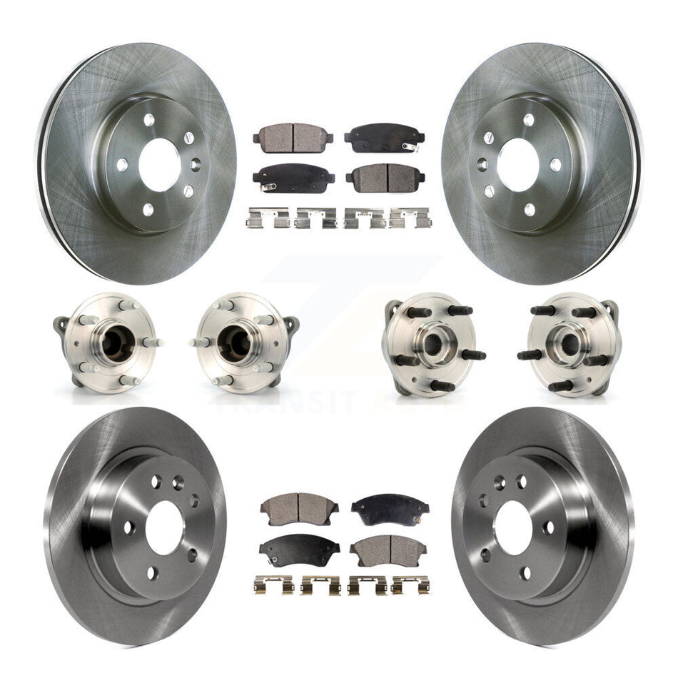 Front Rear Hub Bearings Assembly Disc Brake Rotors And Ceramic Pads Kit (10Pc) For 2011-2012 Chevrolet Cruze KBB-110428