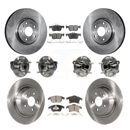 Front Rear Hub Bearings Disc Brake Rotors And Pads Kit (10Pc) For Ford Fusion Lincoln MKZ KBB-110429