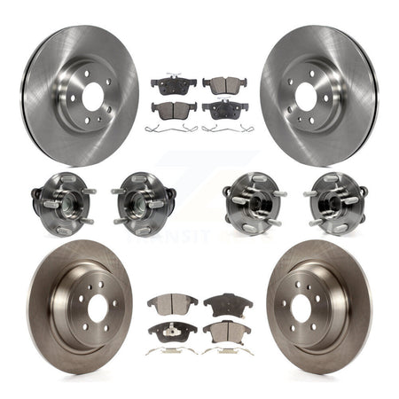 Front Rear Hub Bearings Disc Brake Rotors And Pads Kit (10Pc) For Ford Fusion Lincoln MKZ KBB-110430