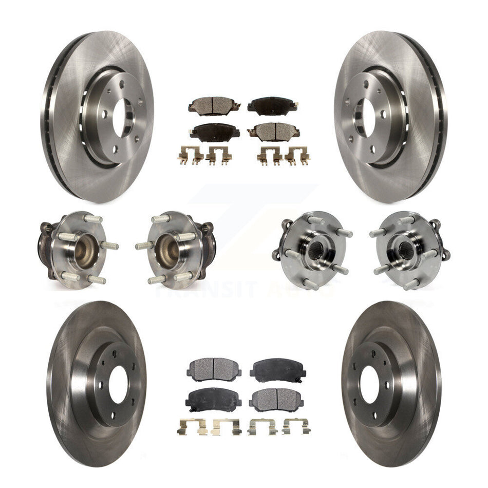 Front Rear Hub Bearings Assembly Disc Brake Rotors And Ceramic Pads Kit (10Pc) For Mazda CX-5 KBB-110442