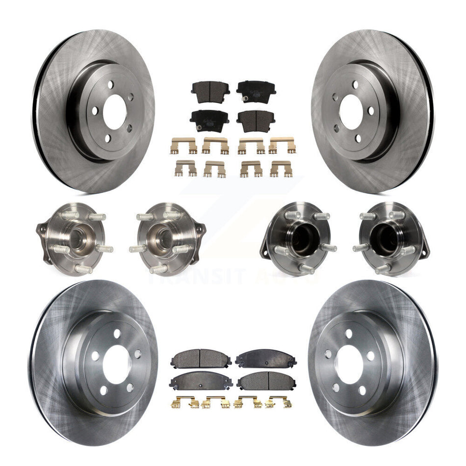 Front Rear Hub Bearings Assembly Disc Brake Rotors And Ceramic Pads Kit (10Pc) For Dodge Challenger Chrysler 300 Charger KBB-110478