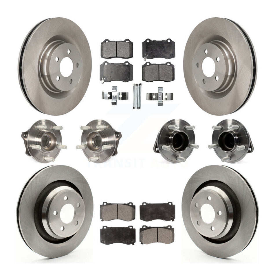 Front Rear Hub Bearings Assembly Disc Brake Rotors And Ceramic Pads Kit (10Pc) For Dodge Charger Challenger KBB-110480