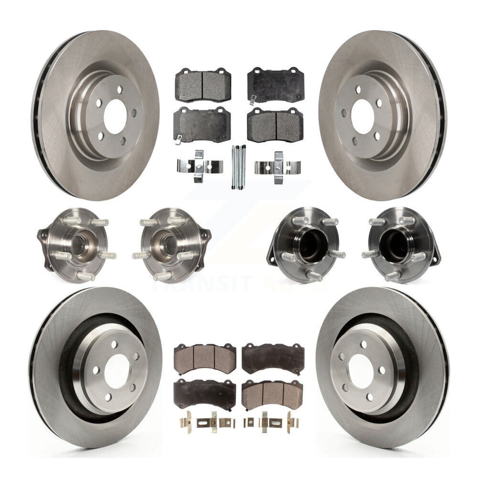 Front Rear Hub Bearings Assembly Disc Brake Rotors And Ceramic Pads Kit (10Pc) For Dodge Challenger Charger KBB-110482