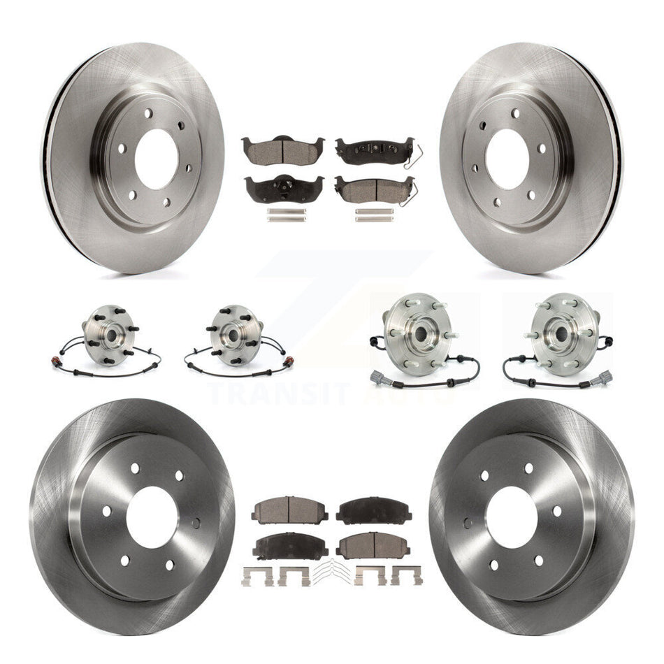 Front Rear Hub Bearings Assembly Disc Brake Rotors And Ceramic Pads Kit (10Pc) For Nissan Armada Infiniti QX56 INFINITI KBB-110503
