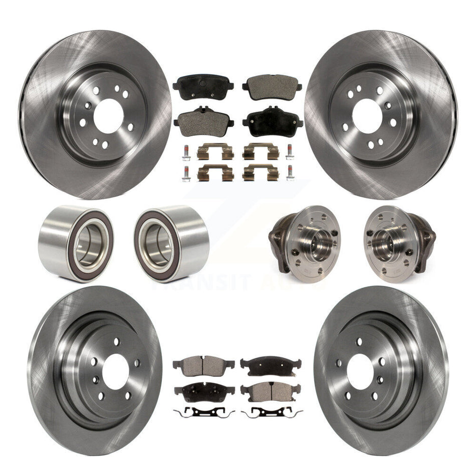 Front Rear Wheel Hub Bearings Assembly Disc Brake Rotors And Ceramic Pads Shoes Kit (10Pc) For Mercedes-Benz ML350 GLE350 ML250 GLE300d KBB-110548